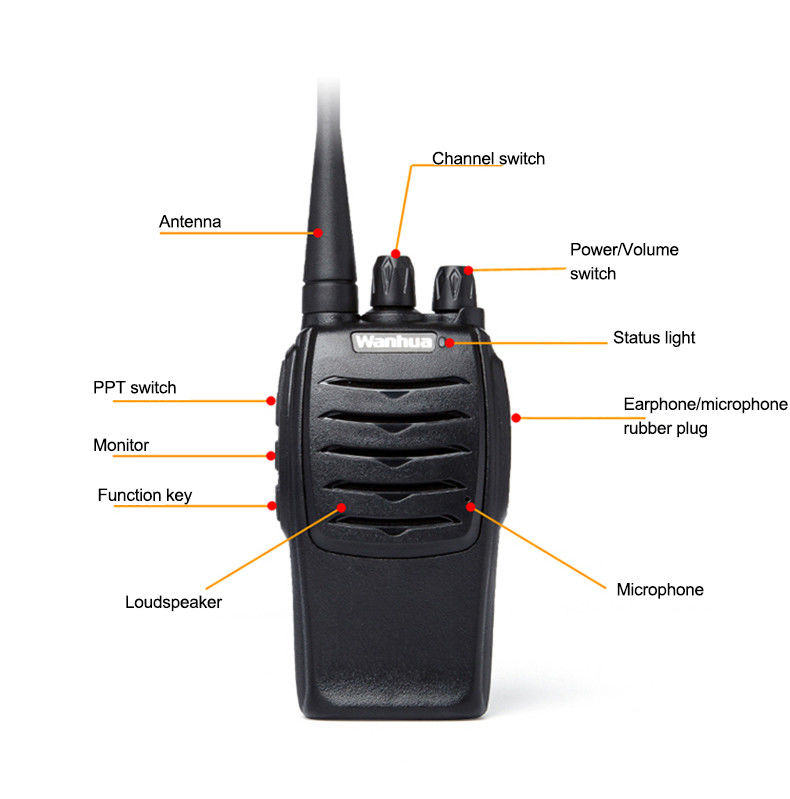 Wanhua WH27 Walkie Talkie de longo alcance Rádio bidirecional com faixa de temperatura de -30 a 60 °C