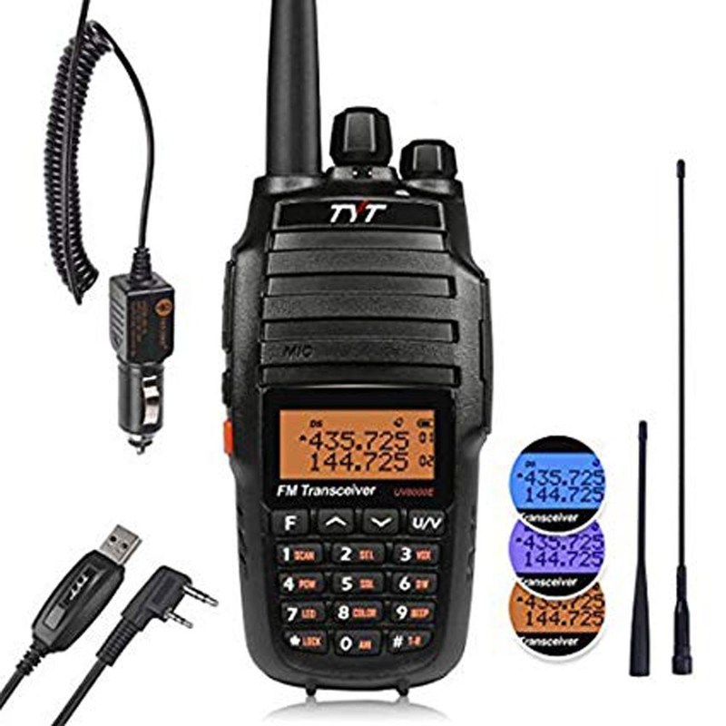 Receptor de rádio FM externo TYT UV-8000D de banda dupla Walkie-Talkie portátil com ecrã