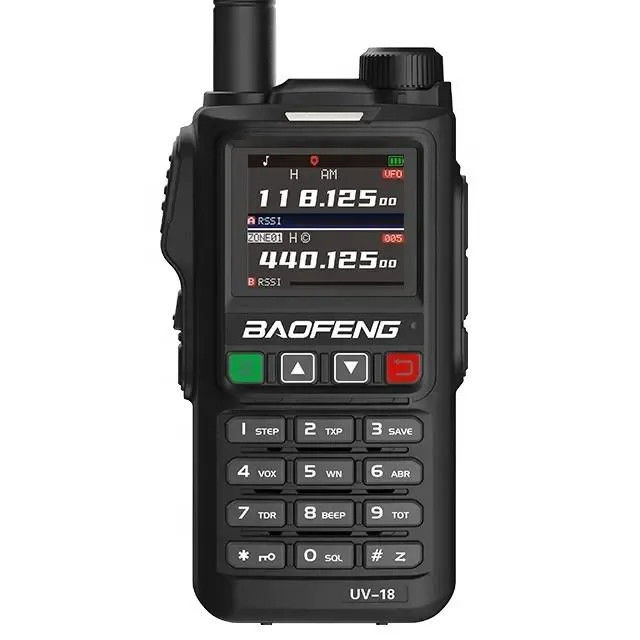 133*62*32mm Walkie Talkie preto Hm-618 Modo de poupança de energia Banda larga/estreita GPS/Glonass